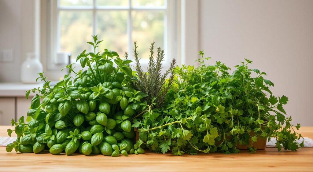 horta caseira com ervas