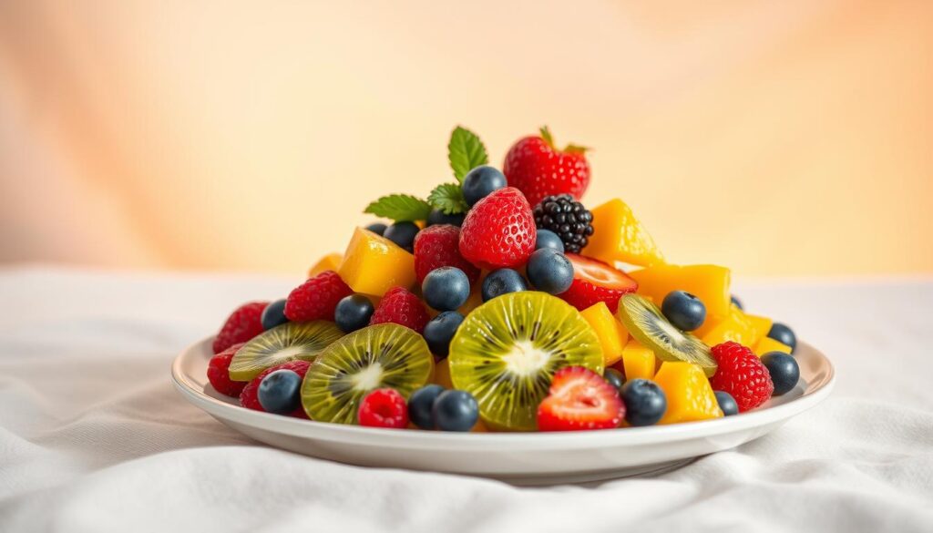 sobremesa vegana à base de frutas