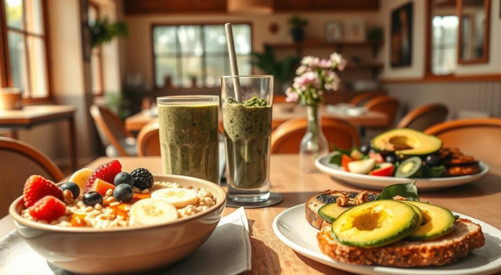 Café da manhã vegano nutritivo
