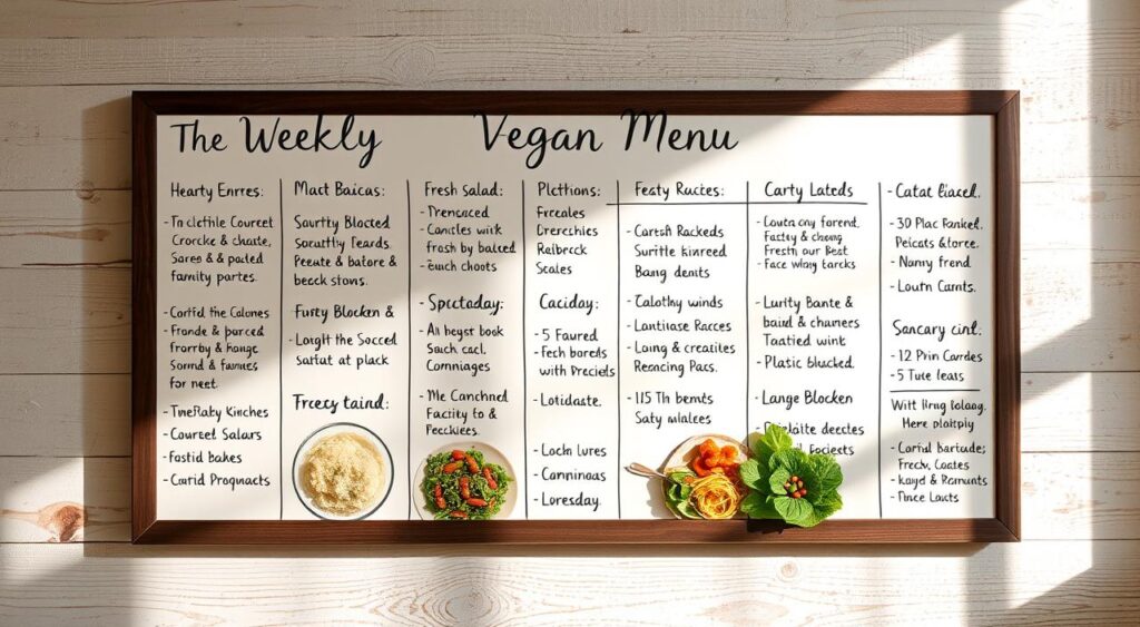 cardápio vegano semanal